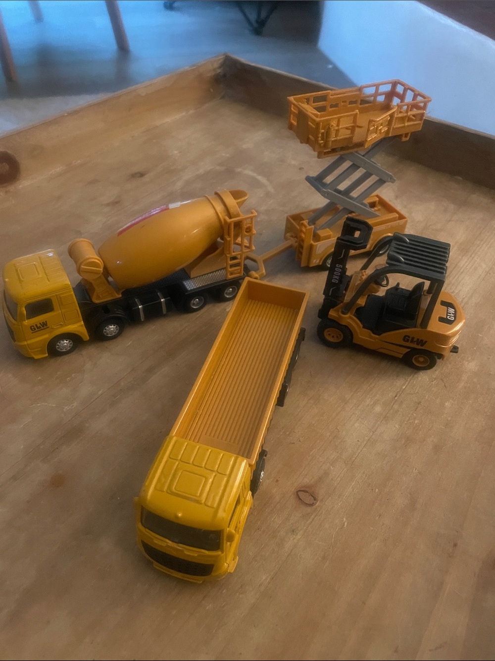 GLW Yellow Construction Vehicle Toy Set - Kids Trucks & Forklift 3 pieces